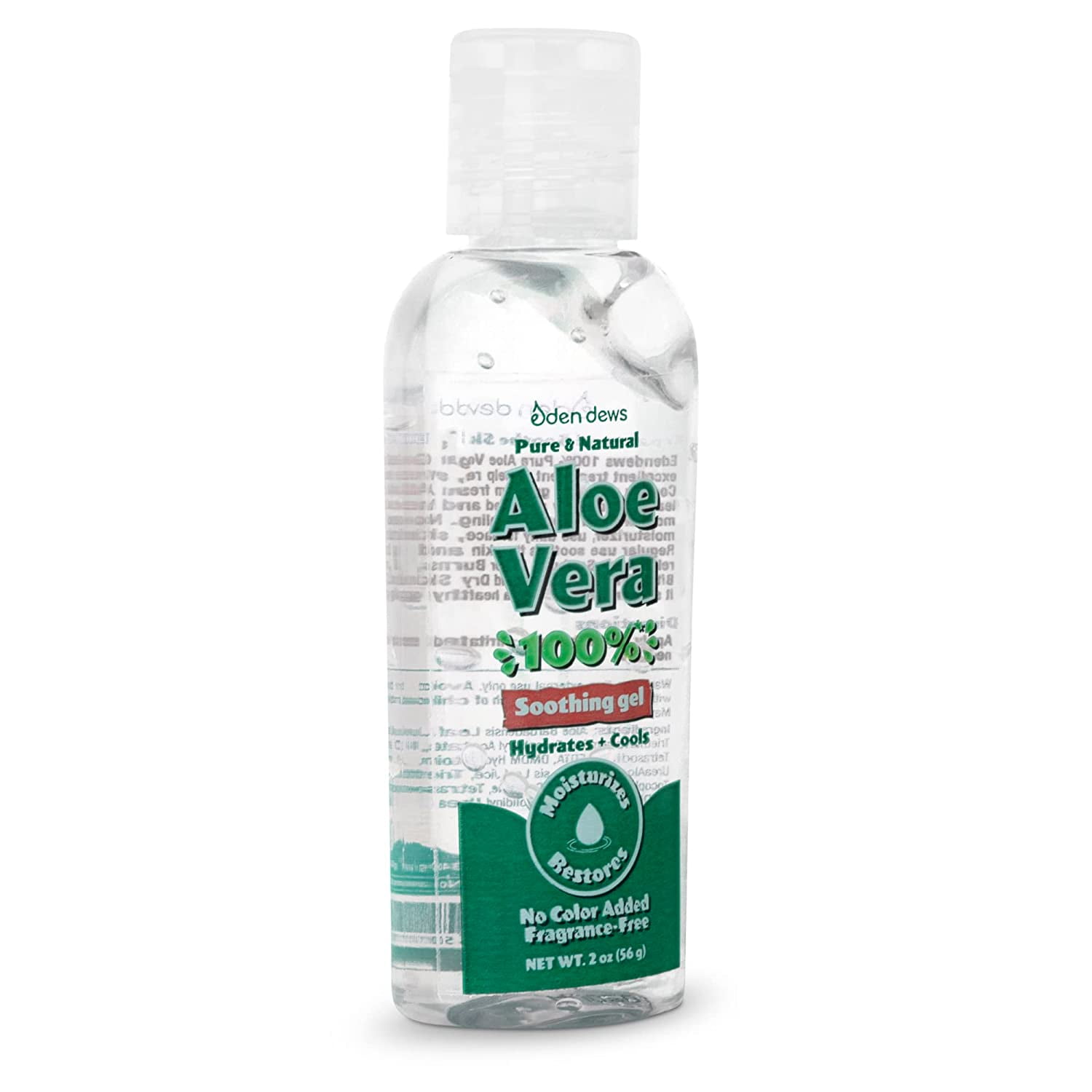 Eden Dews Organic Aloe Vera Gel 2 oz Travel Size Moisturizing Soothing Sun  Burn Relief Hydrates Acne Razor Bumps - Walmart.com
