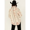 thumbnail image 4 of Fornia Women's Southwestern Print Polar Fleece Shacket - GRP2-TRB-TAN   US, 4 of 4
