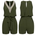 thumbnail image 3 of Mamelucos casuales para mujer Mono ajustable con cuello en V para mujer para el verano (verde oscuro M) FLhrweasw Para estrenar, 3 of 8