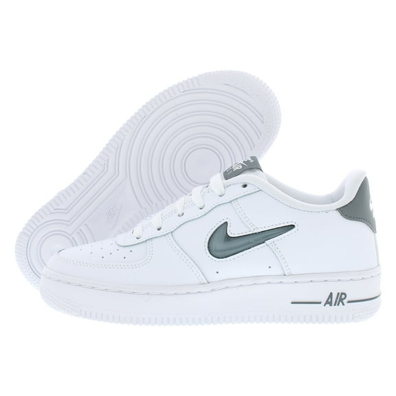 Nike Air Force 1 Leather GS Girls Shoes Size 6.5, Color: White/Smoke Grey