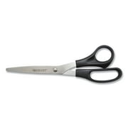 Westcott Value Line Stainless Steel Shears/Scissors, 8" Long, 3.5" Cut Length, Black Straight Handle