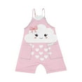 thumbnail image 4 of Odeerbi 5-13 Years Kids Girls Summer Jumpsuit Cute Print Camisole Romper Casual Breathable Comfortable Suspender Overalls Bib Overall Shorts with Pockets, 4 of 5