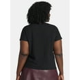 thumbnail image 3 of Terra & Sky Women's Plus Short Sleeve Pucker Knit Top, Sizes 0X-5X, 3 of 5