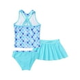 thumbnail image 3 of iiniim Junior Girls 3Pcs Swimwear Floral Printed Crop Top with Briefs Skirt Tankini Hawaii Beachwear Blue Fish Scales 16, 3 of 7