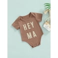 thumbnail image 3 of Baby Romper Short Sleeve Lettering Printing Pattern Round Neck Jumpsuit Bodysuit Outfit, 3 of 8