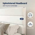 thumbnail image 4 of Allewie Modern King Size Platform Bed Frame with 4 Storage Drawers and Velvet Upholstered Headboard, Wooden Slats Support, White, 4 of 8