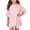 Pink, variant on KVPLBQFD Girls 2 Piece Summer Outfits Kids Oversized Side Split Short Sleeve Shirts Matching Biker Shorts Lounge Set Indoor Lightweight Teen Girl Clothes