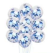 Yubnlvae Balloon 10pcs 12 inch Foil Latex Confetti Balloon Set Wedding Birthday Baby Shower Blue