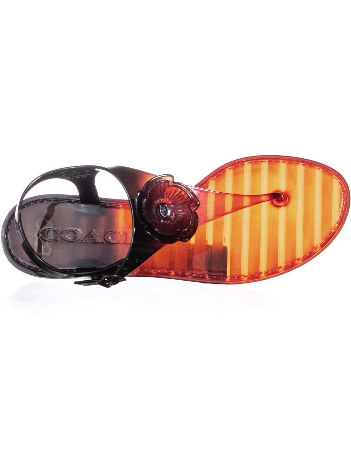 coach tea rose jelly sandals