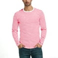 thumbnail image 5 of Guluxicc Striped Shirts for Men Classic Fit Crew Neck Long Sleeve Tops Summer Casual Outfit, 5 of 6