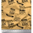 thumbnail image 1 of Soimoi Orange Velvet Fabric Dream Chaser Text Fabric Prints By Yard 58 Inch Wide, 1 of 3
