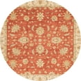 thumbnail image 1 of Ahgly Company Tapis d'Intérieur Rond Abstrait Orange Rouge Oriental, 4 Pieds Rond, 1 of 6