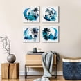 thumbnail image 3 of Islamic Wall Art Abstract Moon Phases Wall Decor Watercolor Mosque Palm Tree Canvas Prints Pictures Muslim Painting Prints Posters Islam Home Decor for Living Room Bathroom Decorations 14x14 4Pcs, 3 of 6