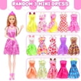 thumbnail image 6 of ECORELF 78 Pcs 11.5 inch Doll Rose  Car Playset-11.5 inch Girl Doll, 1 Toy Car, 5 Dresses & 71 Accessories, 6 of 7