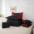 thumbnail image 4 of Abstract Ombre Comforter Set with Sheets Teens Red and Black 7 Piece Bedding Set Room Decor Twin Size, 4 of 5