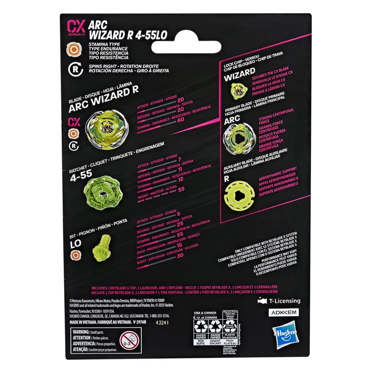 Beyblade X Arc Wizard R 4-55LO CX Starter pack Set with Stamina