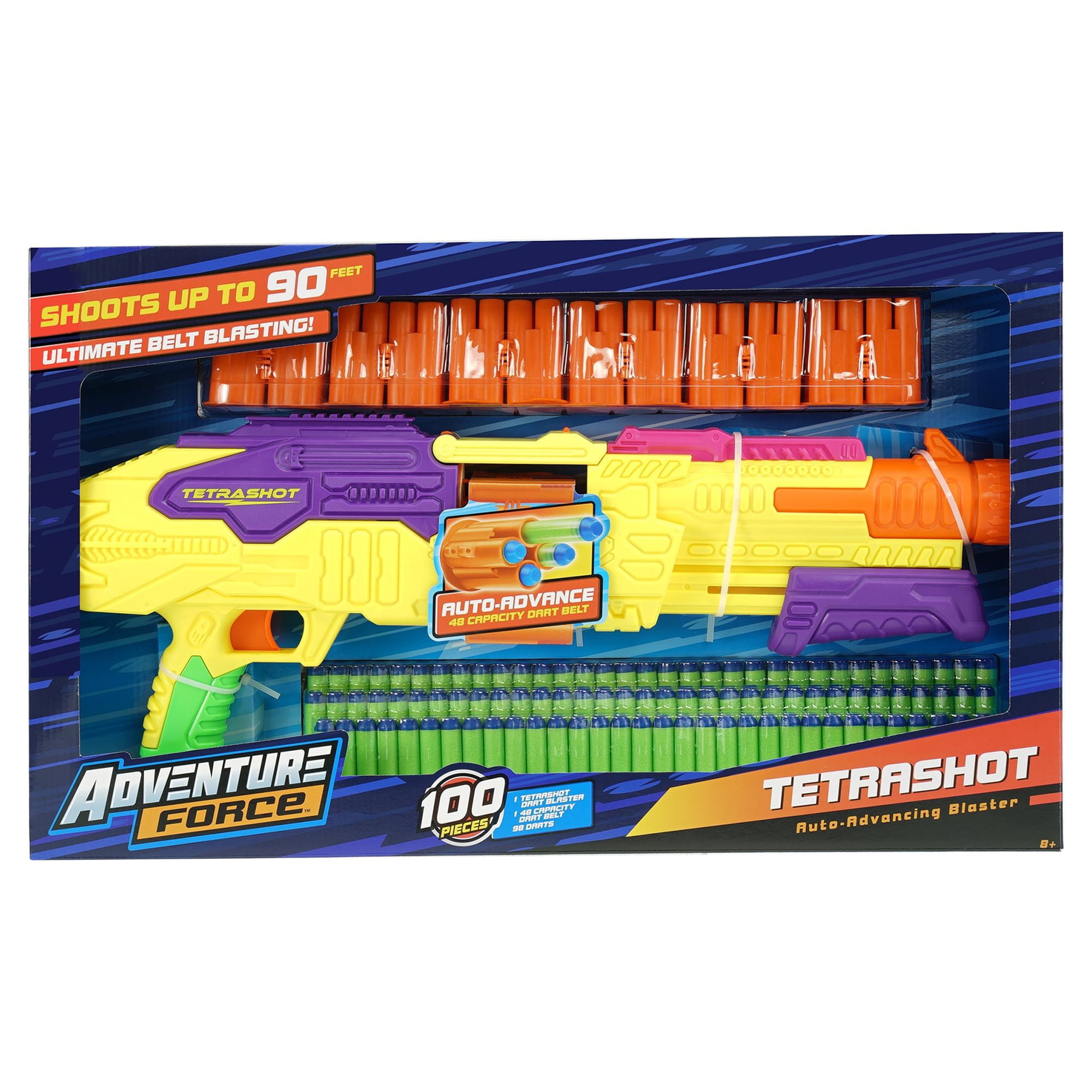 Adventure Force Tetrashot Dart Belt Blaster, 100 Piece Set