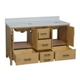 thumbnail image 3 of California 60" Double Bathroom Vanity with Blonde Veneer Cabinet and Matte White Top, 3 of 7