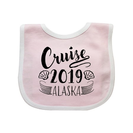 Cruise 2019- Alaska- seashells Baby Bib Pink/White One