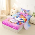 thumbnail image 2 of Erosebridal Cute Unicorn Girls Twin Sheet Sets,Pink Butterflies Kawaii Stars Print Bedding For Kids 3 Pieces, 2 of 6