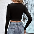 thumbnail image 4 of Timegard Going out Tops for Women Long Sleeve Square Neck Cropped Tshirts Fall Slim Fitting Blouse, 4 of 5