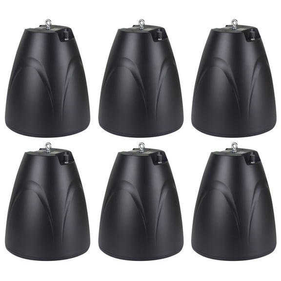 (6) Rockville PEN-65T Black 6.5" 70V Hanging Pendant Speakers For Restaurant/Bar