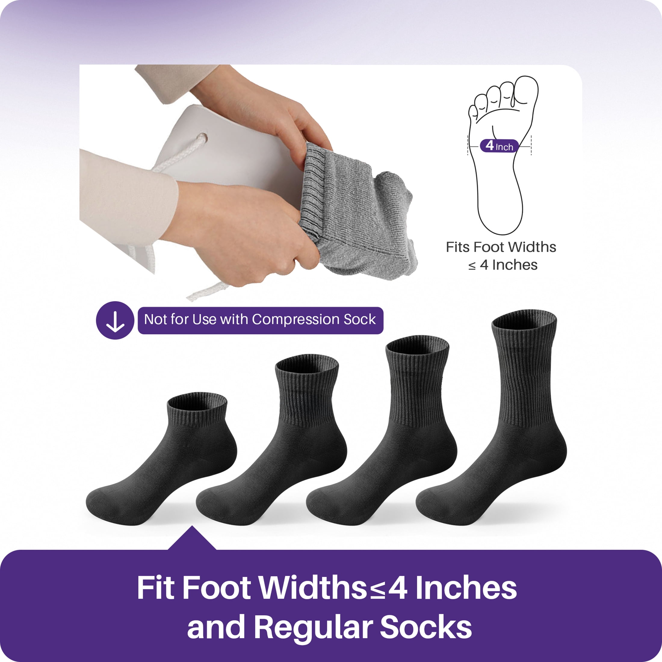 KEKOY Easy on and off Sock Aid, Pulling Assist Device - Sock Helper Aid Tool with Foam Handles - Sock Assist Device for Elderly, Senior, Pregnant, Diabetics