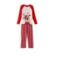 thumbnail image 5 of Bowanadacles Family Matching Pajamas Christmas Cartoon Plaid Sleepwear Sets, 5 of 6