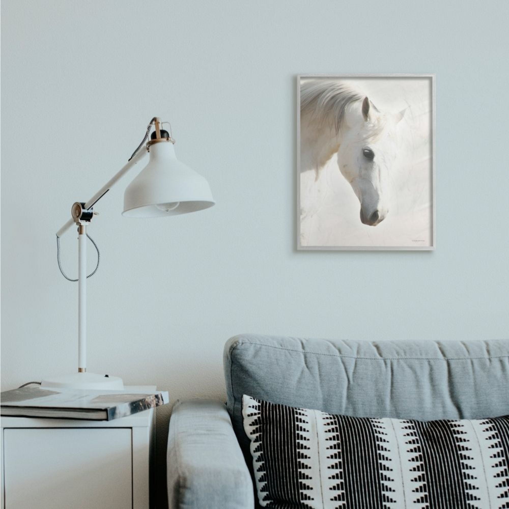 Stupell Industries White Stallion Portrait Minimal Southwestern Horse Design by Kari Brooks