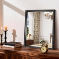 thumbnail image 6 of VONIGEE Black Bathroom Mirror 18x22 Inch Large Rectangle Wall Mirror with Metal Frame for Bathroom, Vanity, Living Room & Entryway, Modern Farmhouse Decor, Horizontal/Vertical Mounting, 6 of 8