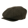 thumbnail image 5 of Men's Herringbone Tweed Wool Blend Newsboy Ivy Cap Snap Brim Gatsby Hat, 5 of 13