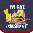 thumbnail image 4 of Inktastic I'm 1 and Crushing It Construction 1st Birthday Boys or Girls Baby Bib, 4 of 4