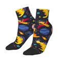 thumbnail image 2 of Bingfone Dinosaurs In Space Design Patterned Men'S Women'S Casual Cotton Socks, 2 of 9