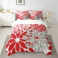 thumbnail image 2 of Manfei Dahlia Leaf Bedding Sets Full Size,Rustic Farmhouse Cabin Comforter Sets with Sheets,Red Gray Pink Bed in a Bag Full Size,Super Cozy Room Decoration,7-Piece, 2 of 7