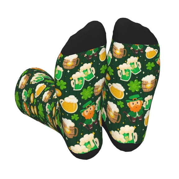 Xecao St Patrick's Day10 Print Crew Socks for Men and Women, Men's Soft Moisture-wicking Sock