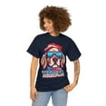 thumbnail image 3 of Patriotic America Dog Sunglasses Flag Colors July 4th  Unisex Cotton Tee, 3 of 12