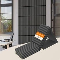 Upick Foldable Acoustic Wall Panels, 4 Pack 94.5" x 12.6" MDF Slat Wood Panels for Wall, Sound Absorbing Wall Panels for Interior Wall Decor, Matte Black