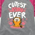 thumbnail image 3 of Garfield - Cutest Kitty Ever - Toddler & Youth Girls Raglan Graphic T-Shirt, 3 of 5