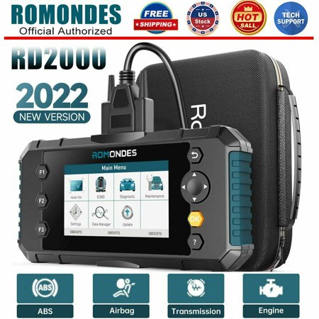 2022 NEW Romondes RD2000 OBD2 Scanner ABS SRS Transmission, Check Engine Code Reader Diagnostic Scan Tool with Carrying Case, Airbag Scanner Auto VIN and Free Lifetime Upgrade