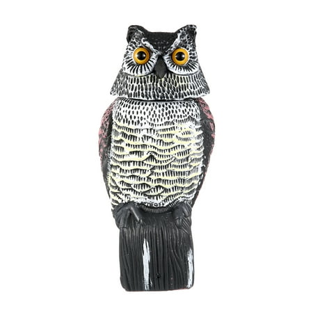Listenwind Realistic Owl Decoy With Rotating Head Bird Pigeon Crow Scarer