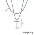thumbnail image 3 of Mens Cross Necklaces14K White Gold Layered Plain Cross Pendant Rope Box Chain Necklace Prayer Jesus Collar, 3 of 8