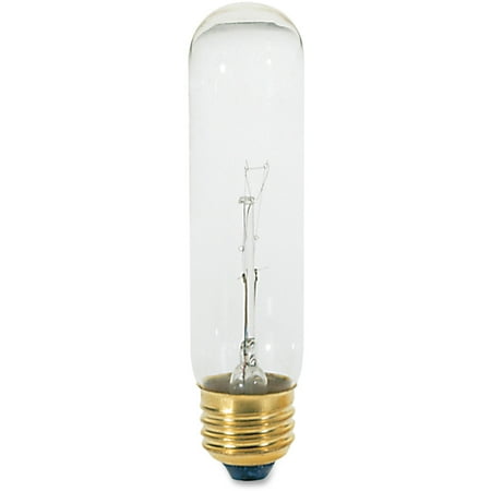 130v T10 E26 Medium Base - Satco 40-watt T10 Tubular Incandescent Bulb - 40 W - 120 V AC - 280 lm - Tubular - T10 Size - Clear - Clear Light Color - E26 Base - 2000 Hour - Dimmable - 1 Each