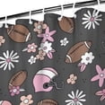 thumbnail image 3 of Gray Football and Flowers Pattern Shower Curtain 36"x72" ,Bathroom Decorative Shower Curtains Set with 12 Hooks,Modern Waterproof Washable Shower Curtain, 3 of 6