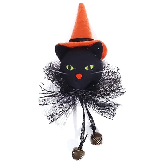 Halloween Decorations Outdoor Hanging Ghost Bell Pendant with Lanyard Black Cat Doll Wall Decor Haunted House Layout Ornament Spooky Halloween Decorations for Home Yard