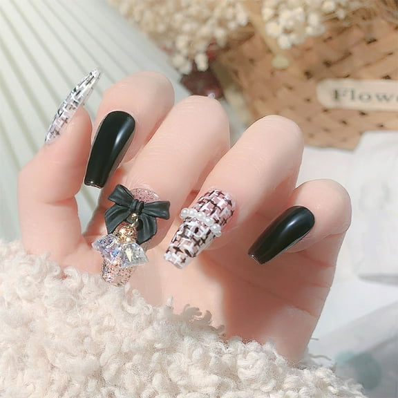 IBASETOY 6Pcs Bow Nail Decors Assorted Color Three Dimensional Manicure DIY Decor with Design