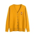 thumbnail image 1 of Lenpel Cardigan Sweaters for Women Long Sleeve V Neck Button down Printed Christmas Cardigans Knit Outwear Coats(Yellow,Small), 1 of 5