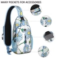 thumbnail image 2 of Vintage Boho Daisy Bloom and Flower Print Travel Chest Bag – Lightweight Design, Breathable Back, Adjustable Strap – Autumn Spring Style, 2 of 6