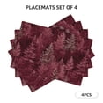 thumbnail image 2 of Linen Placemat With 18×12in Double Stitching Is Effectively Insulated And Foldable For Family Hotel Picnic Trips Realistic Forests Camouflage Pattern Conifer Maroon_2 Four Pieces, 2 of 8