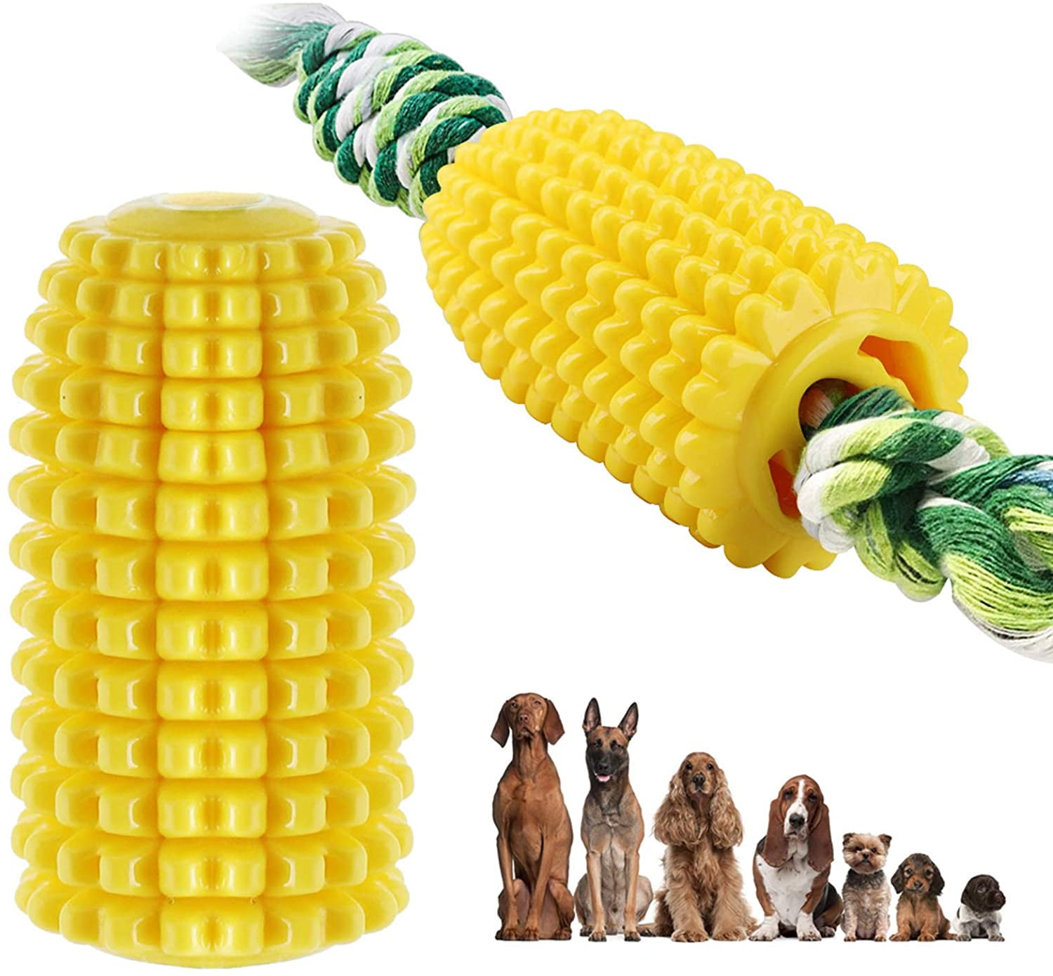 DAMAIE Corn Chew Toy, Corn Dog Chew Toy, Dog Chew Corn Teeth Cleaning