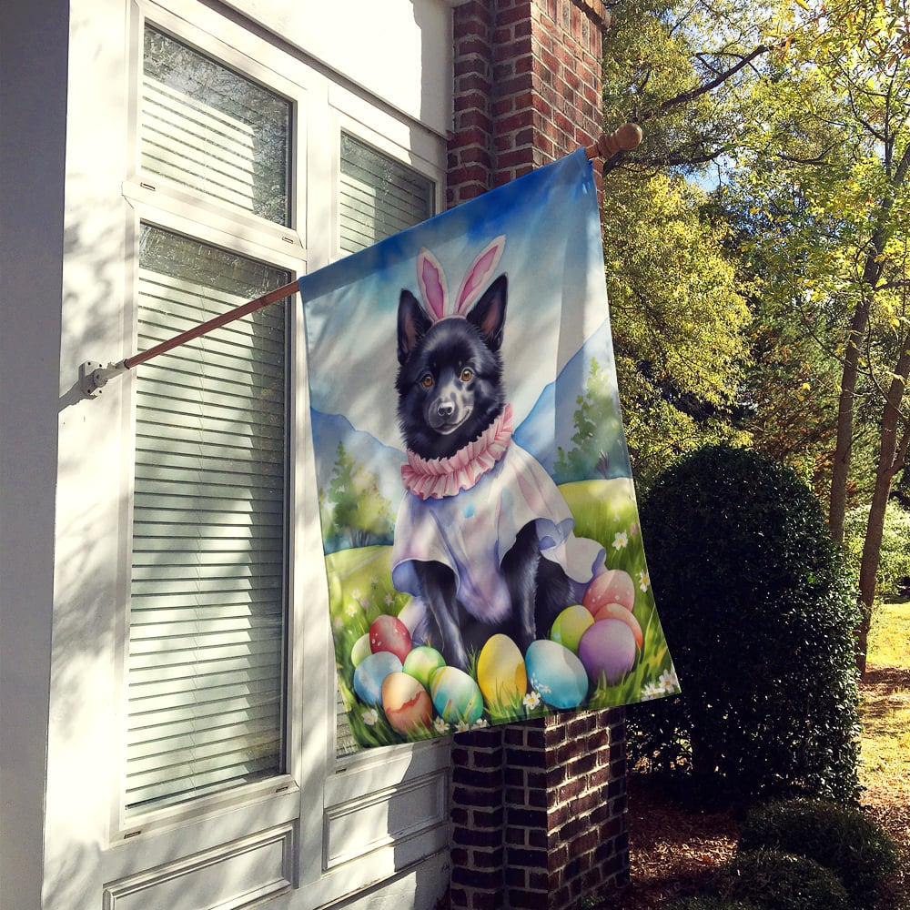 Schipperke Easter Egg Hunt House Flag 28 in x 40 in
